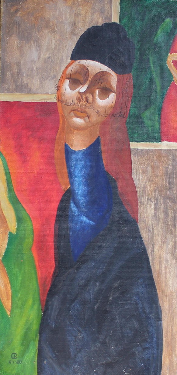 A portrait in a black cap